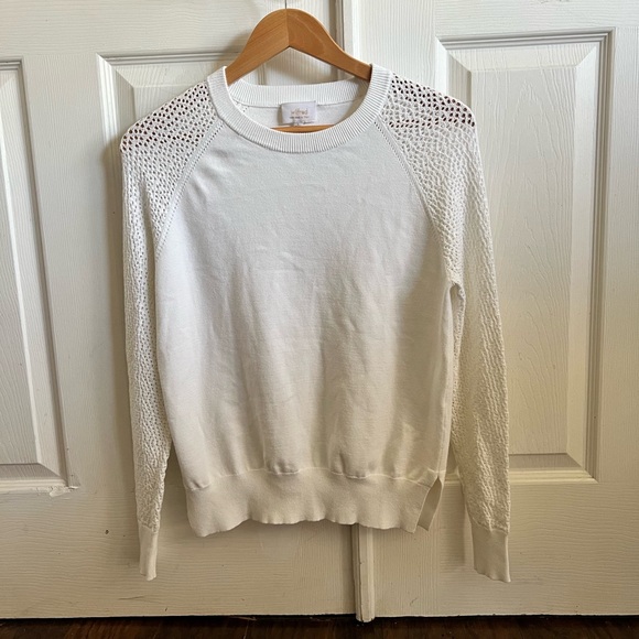 Wilfred Sweaters - Wilfred Cream Knit Top with Crochet Detail